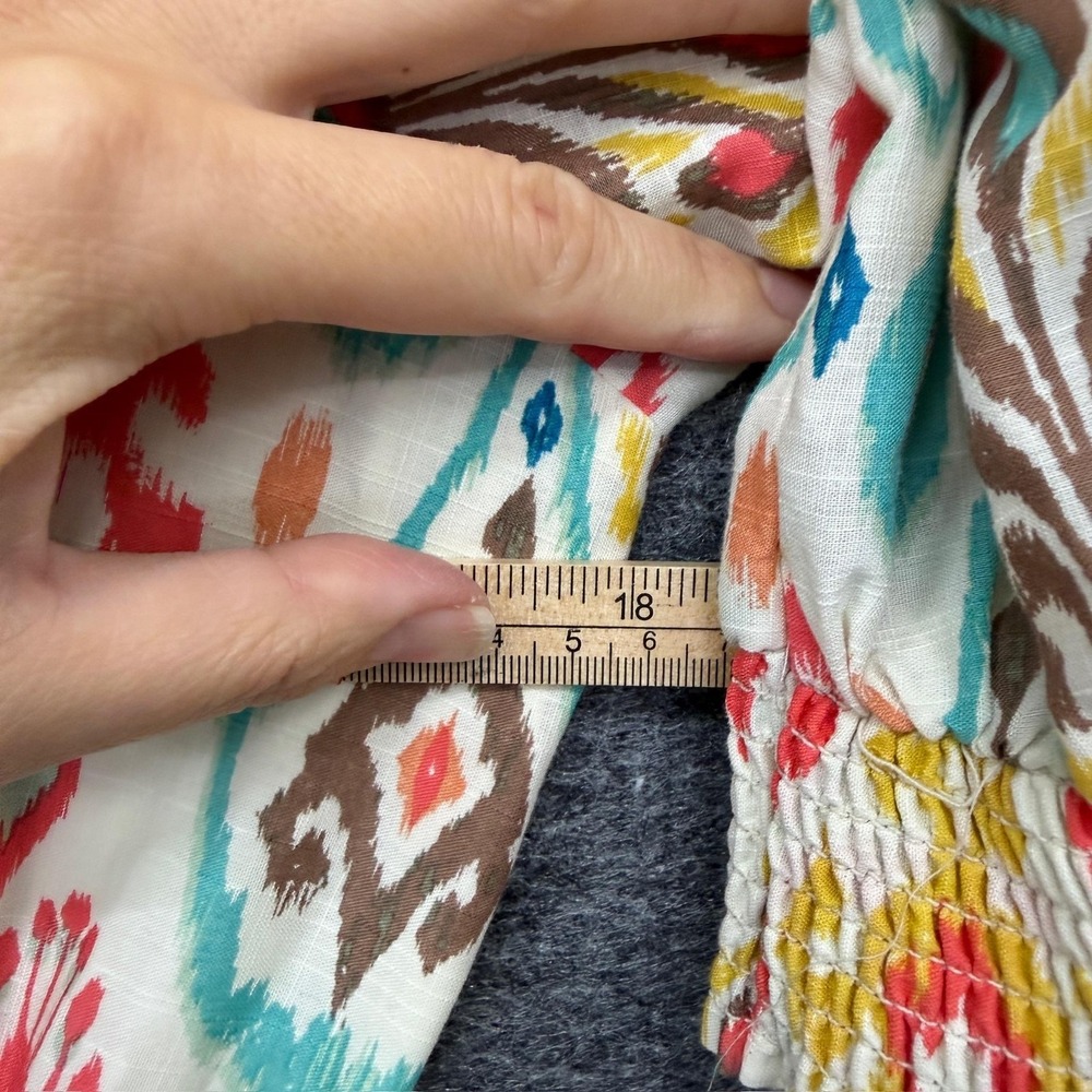 Anthropologie Felipa Maxi Dress Womens Medium Multicolor Ikat Midi Smocked NWT - Picture 10 of 11